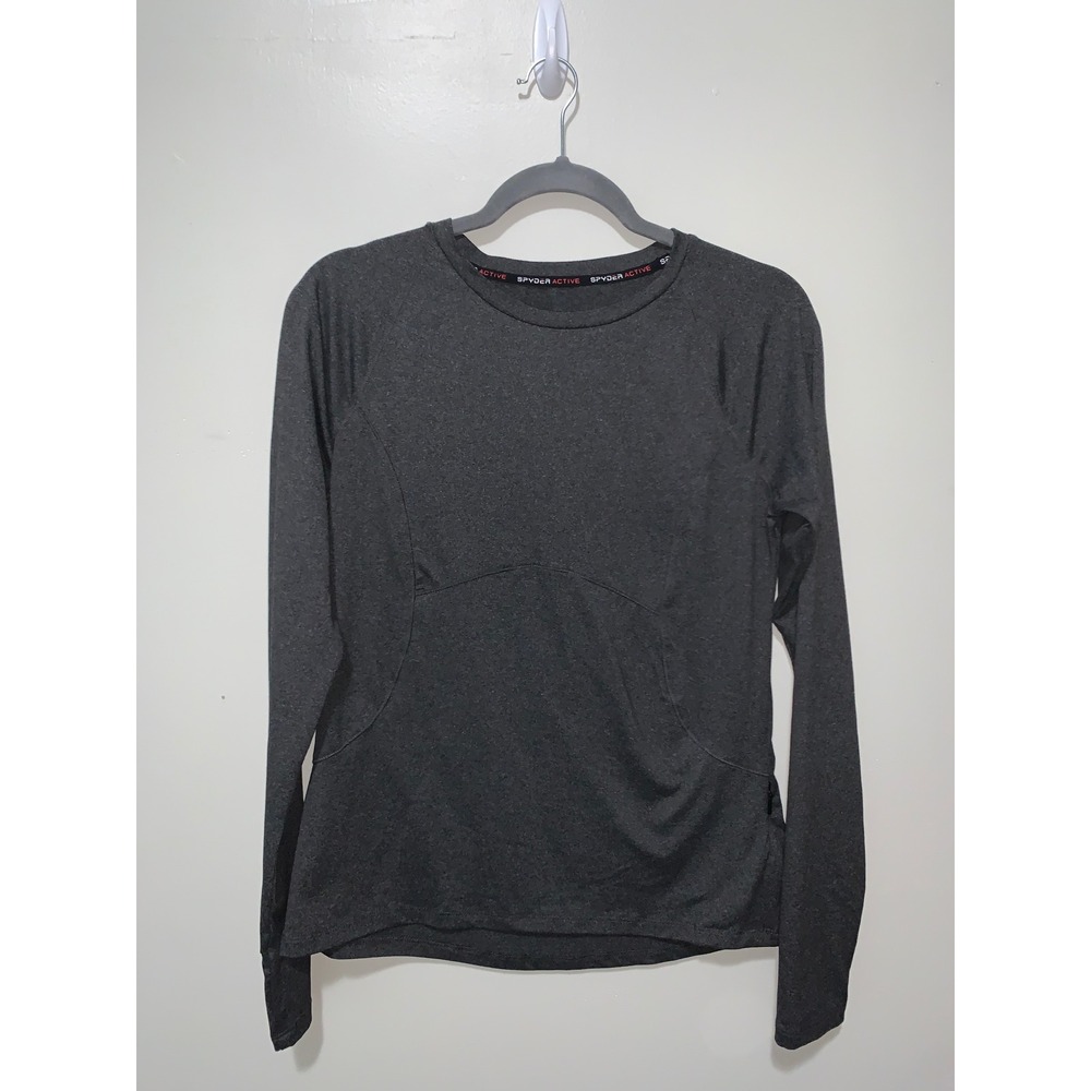 Spyder Active Womens Long Sleeve Performance Top Gray Heather Medium SP1001